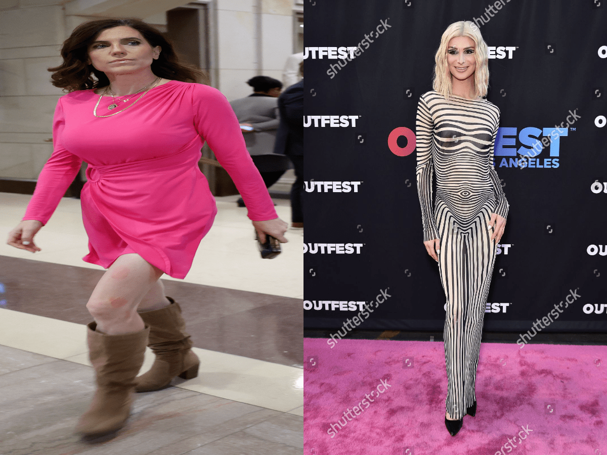 Side-by-side image of Rep. Nancy Mace and influencer Dylan Mulvaney, as Mace reportedly tries to launch her own influencer career.