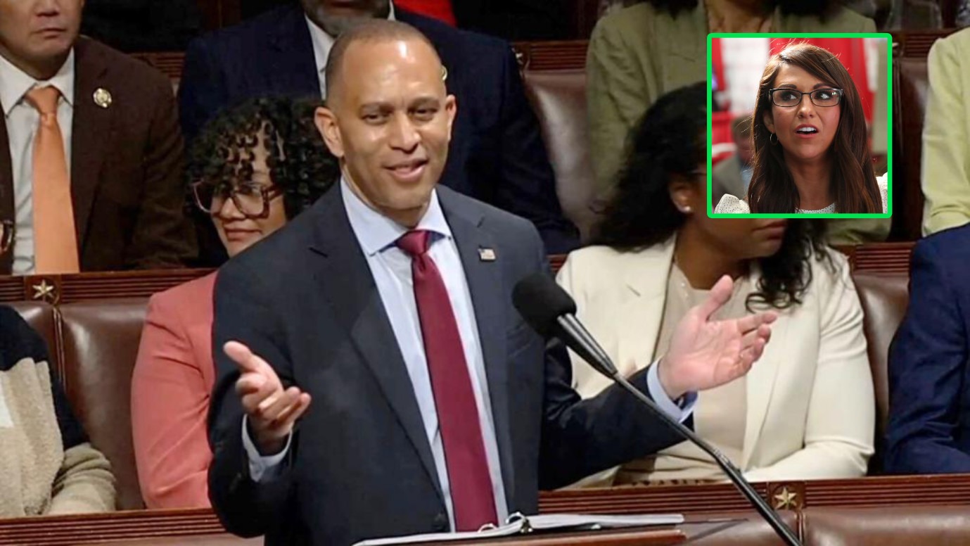 Hakeem Jeffries delivering marathon House floor speech