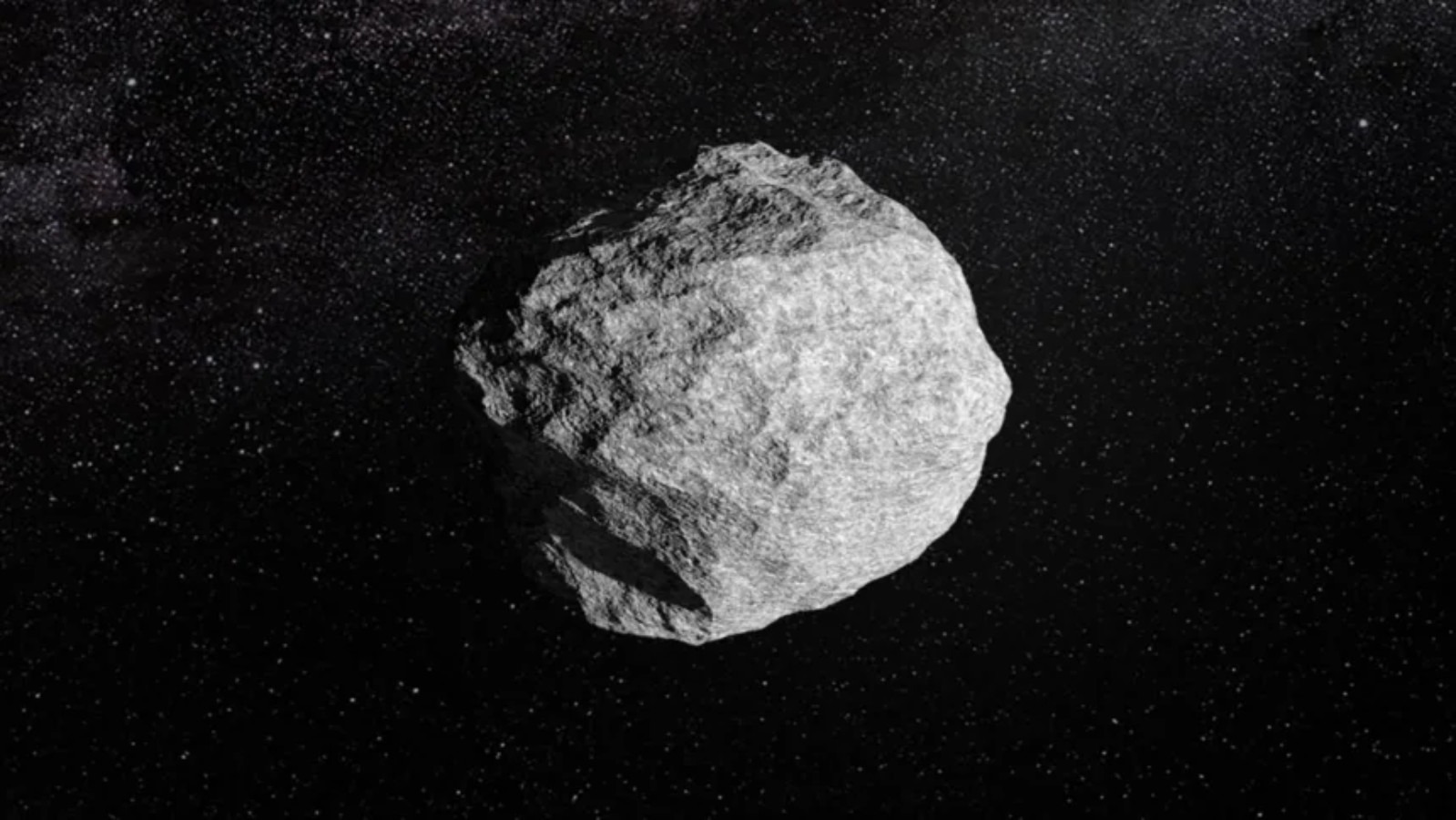 Artist impression of asteroid 2024 YR4 flying through space