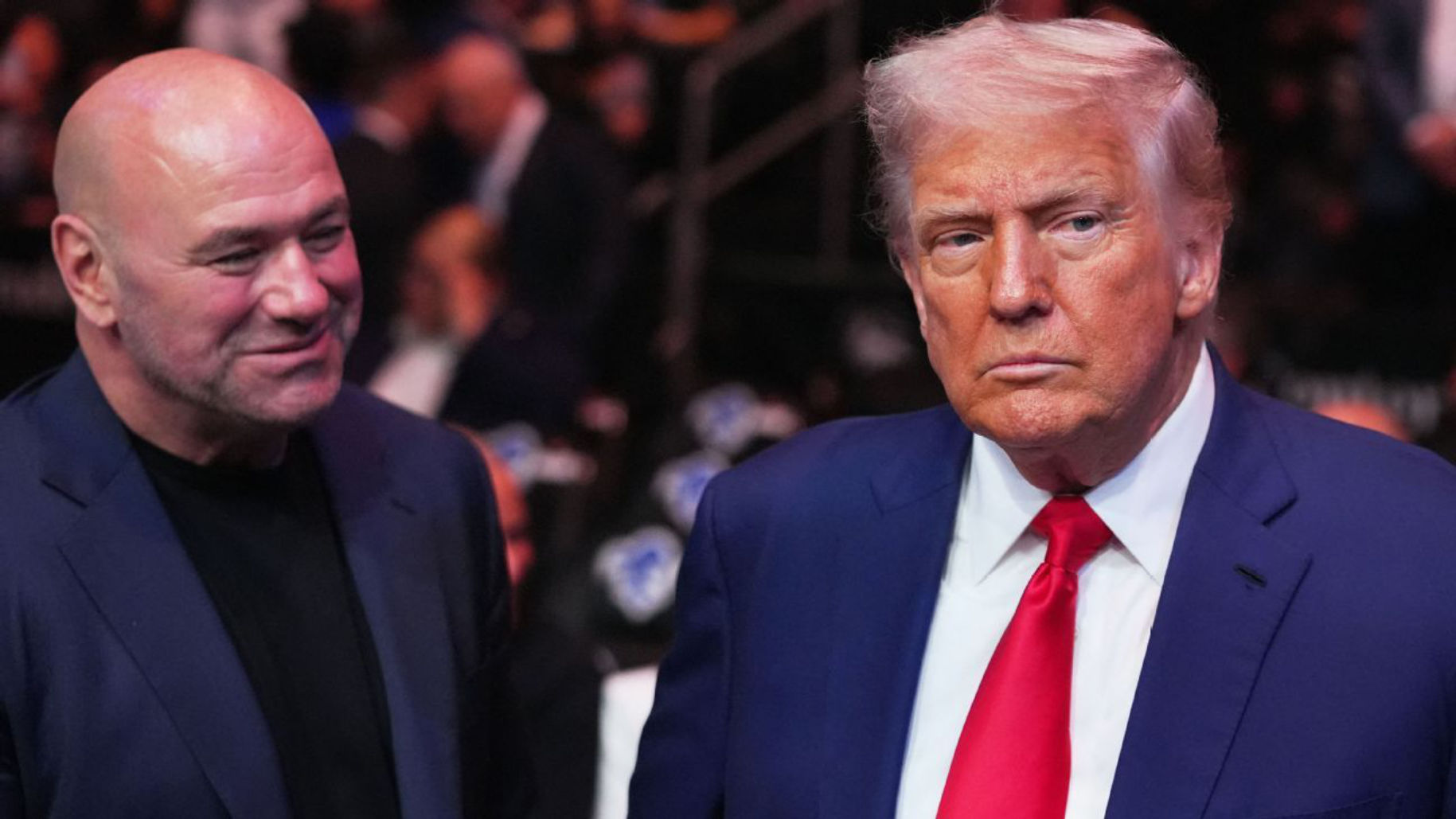 Donald Trump and Dana White deep in conversation at UFC event