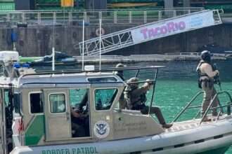 U.S. Customs and Border Protection boat patrols the Chicago River during Operation Midway Blitz