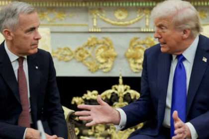 Donald Trump meets with Canadian officials during trade discussions.