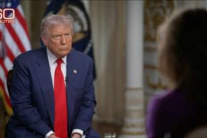 Donald Trump being interviewed by Lesley Stahl on 60 Minutes